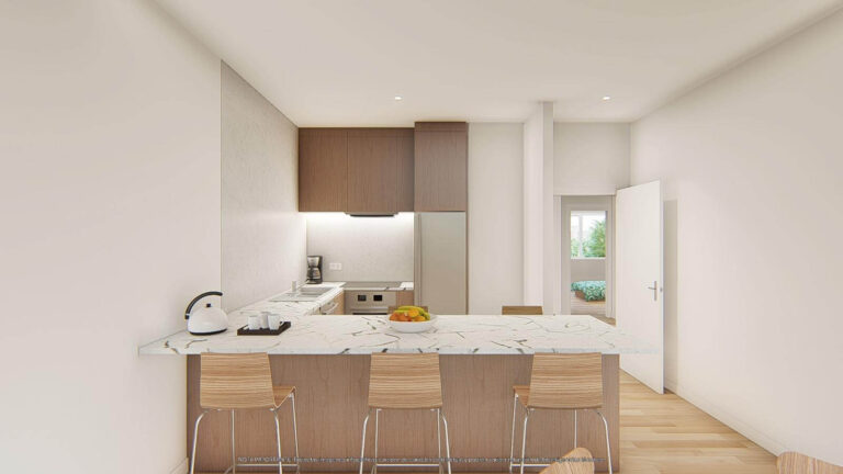 Cocina americana amueblada